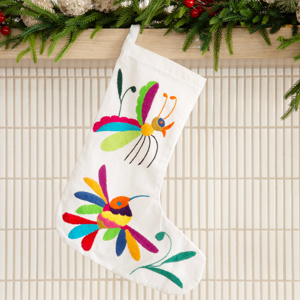 Christmas Otomí Embroidered Stocking