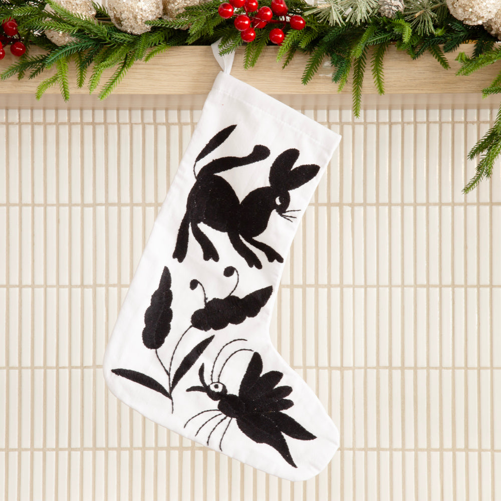 Christmas Otomí Embroidered Stocking