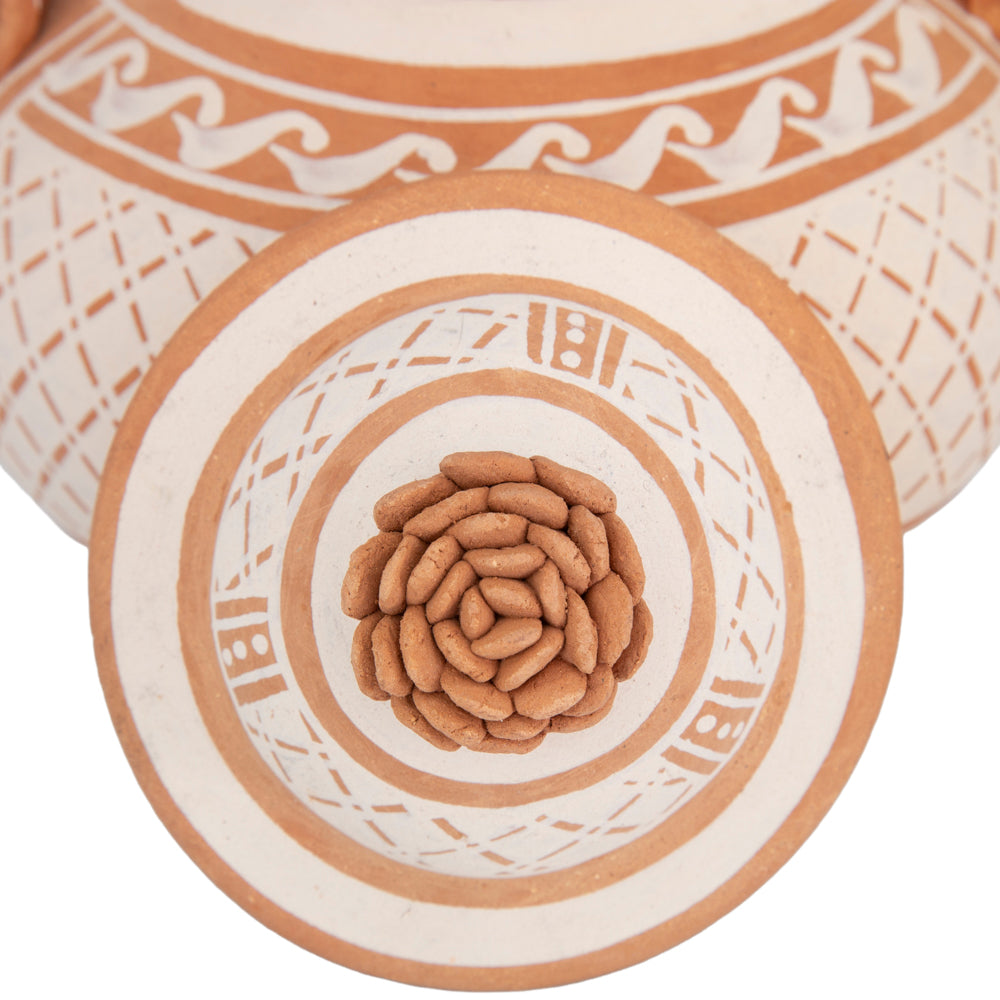 Patamban Hand-Painted Floral Sugar Bowl