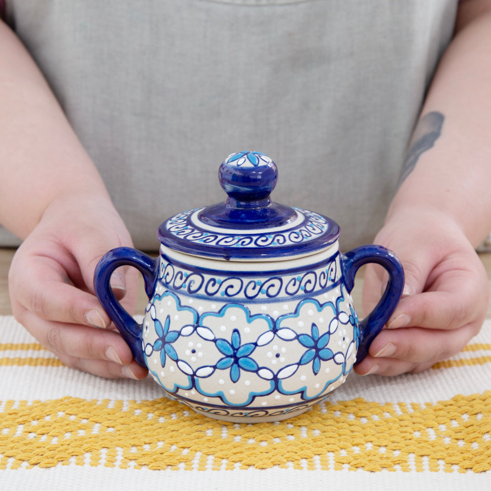 Coyoacán Hand-Painted Ceramic Krater Sugar Bowl
