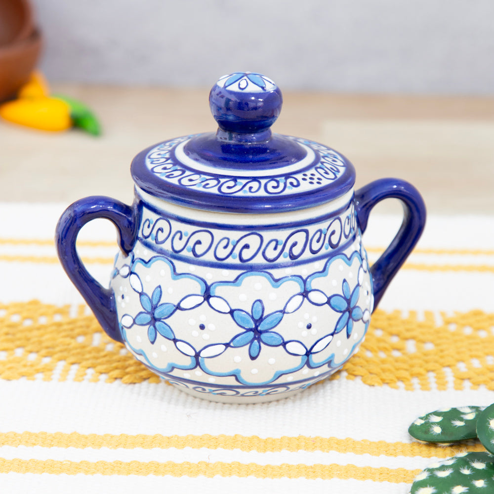 Coyoacán Hand-Painted Ceramic Krater Sugar Bowl