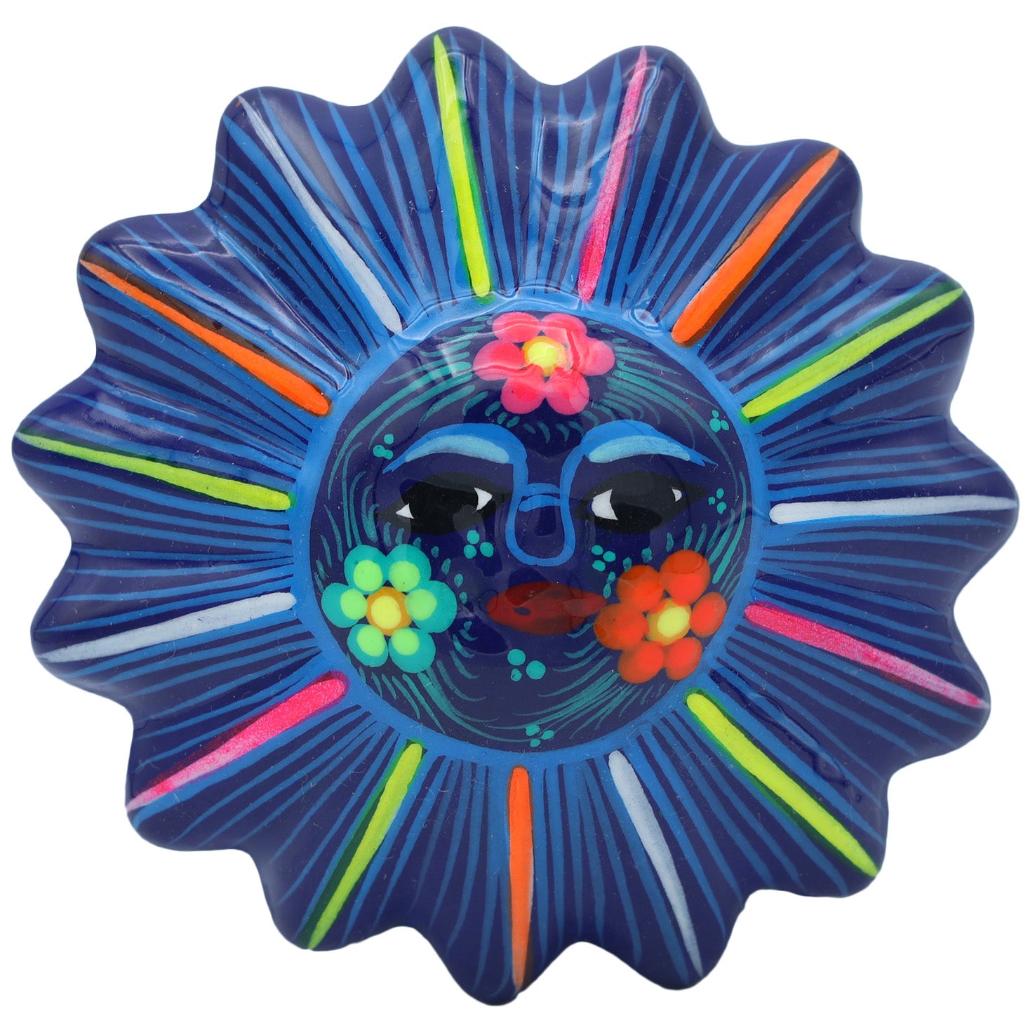 Hand-Painted Xalitla Sun Clay Trinket/Jewelry Box