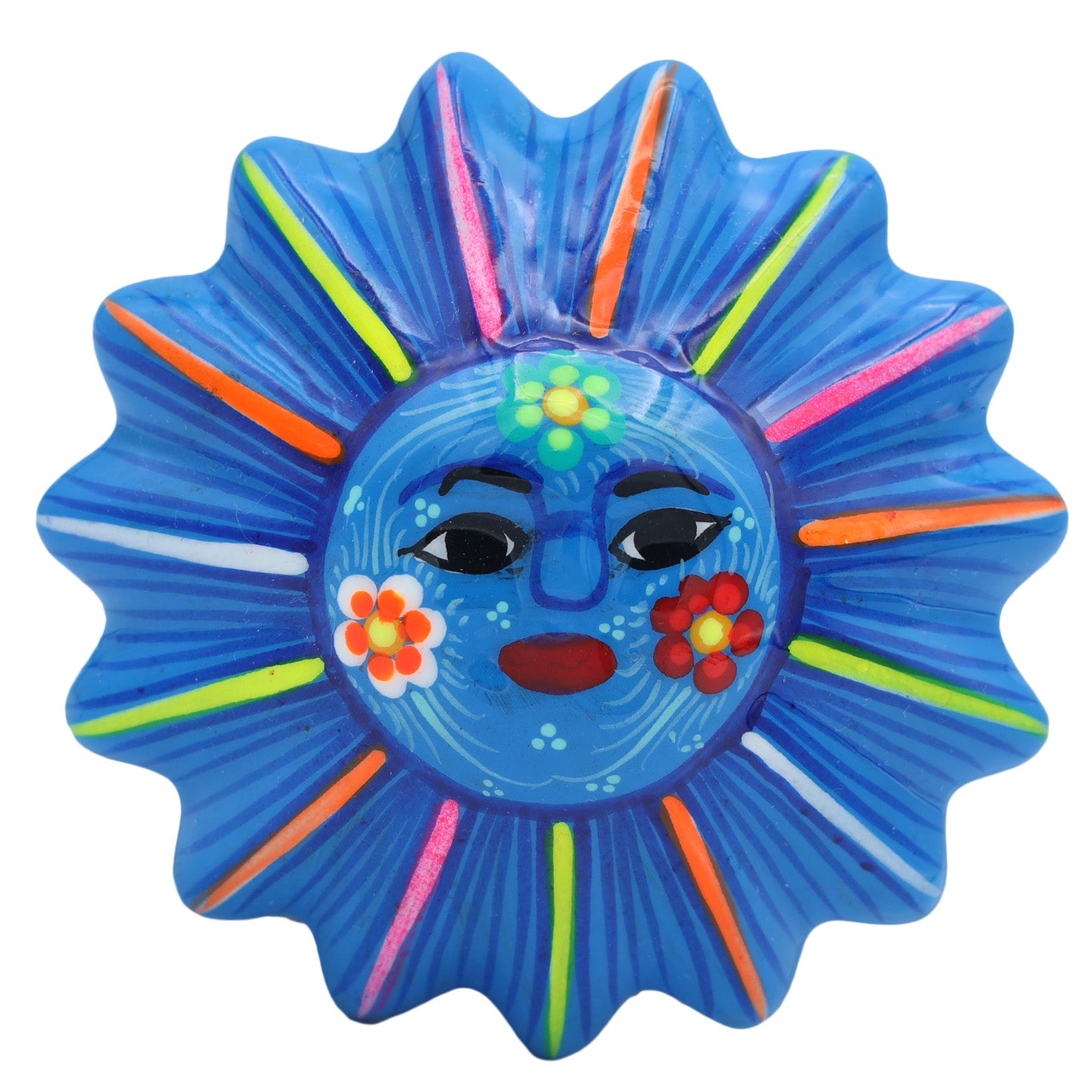 Hand-Painted Xalitla Sun Clay Trinket/Jewelry Box