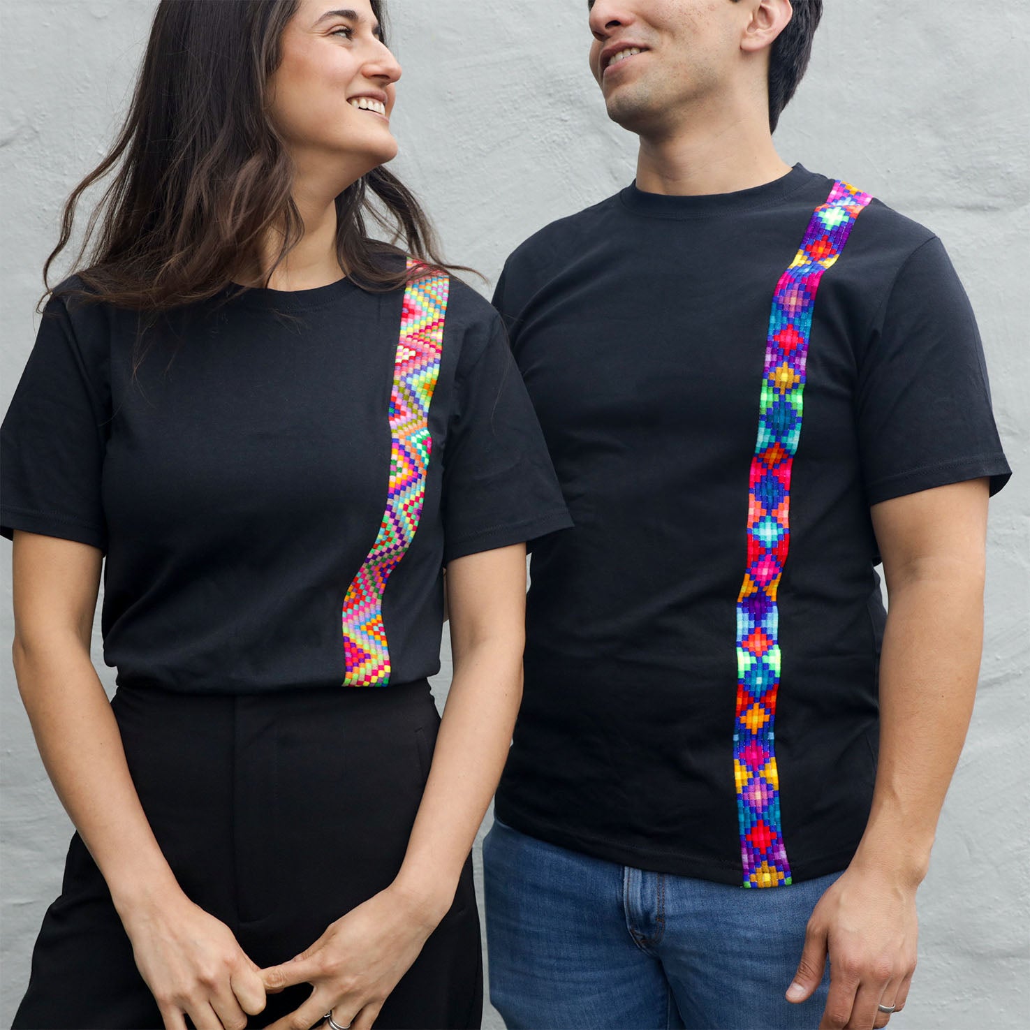 Ch'ol Hand-Embroidered Modern T-Shirt - Black