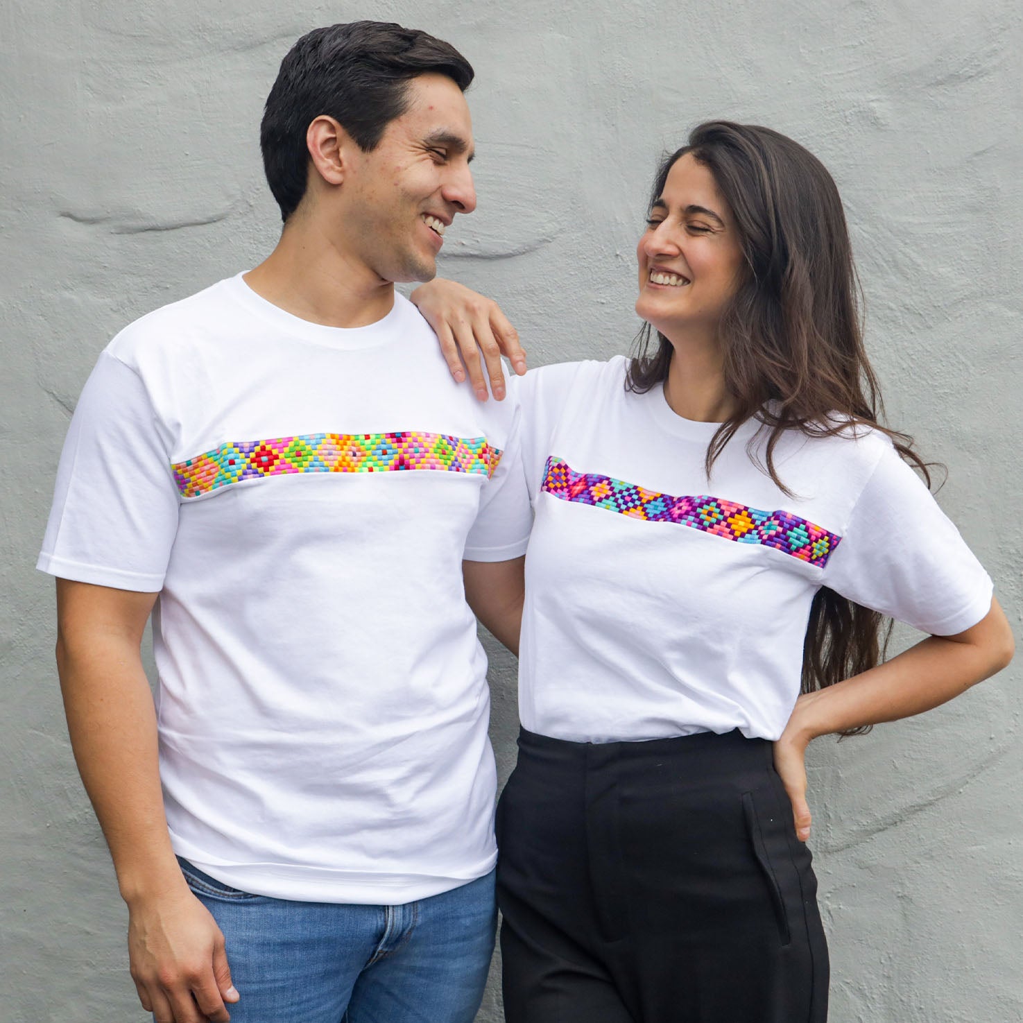 Ch'ol Hand-Embroidered Modern T-Shirt - White