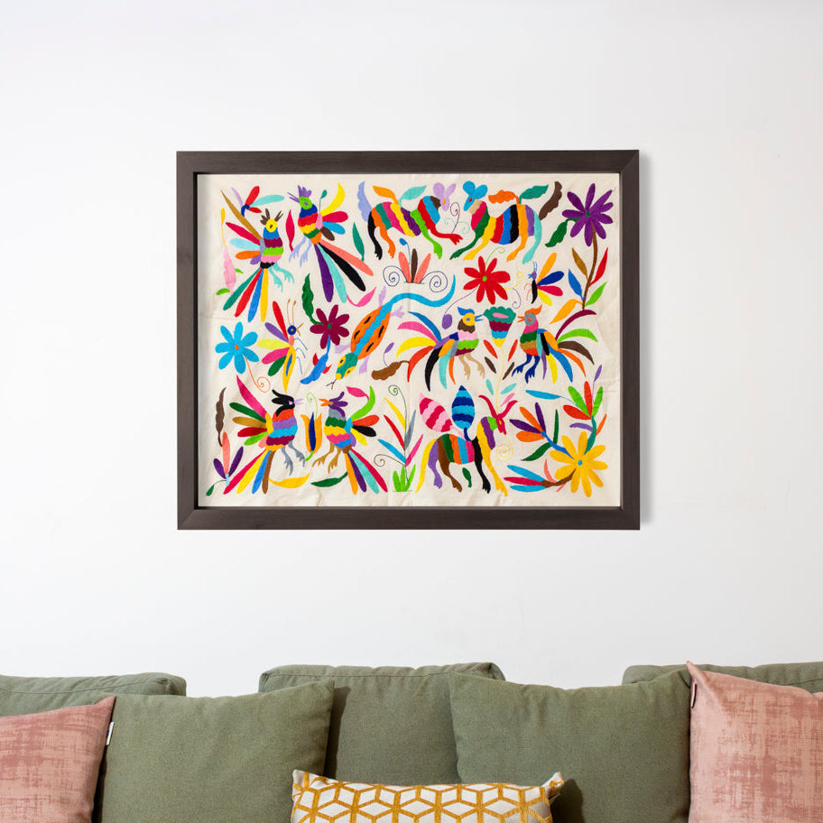 Otomí Hand-Embroidered Tapestry