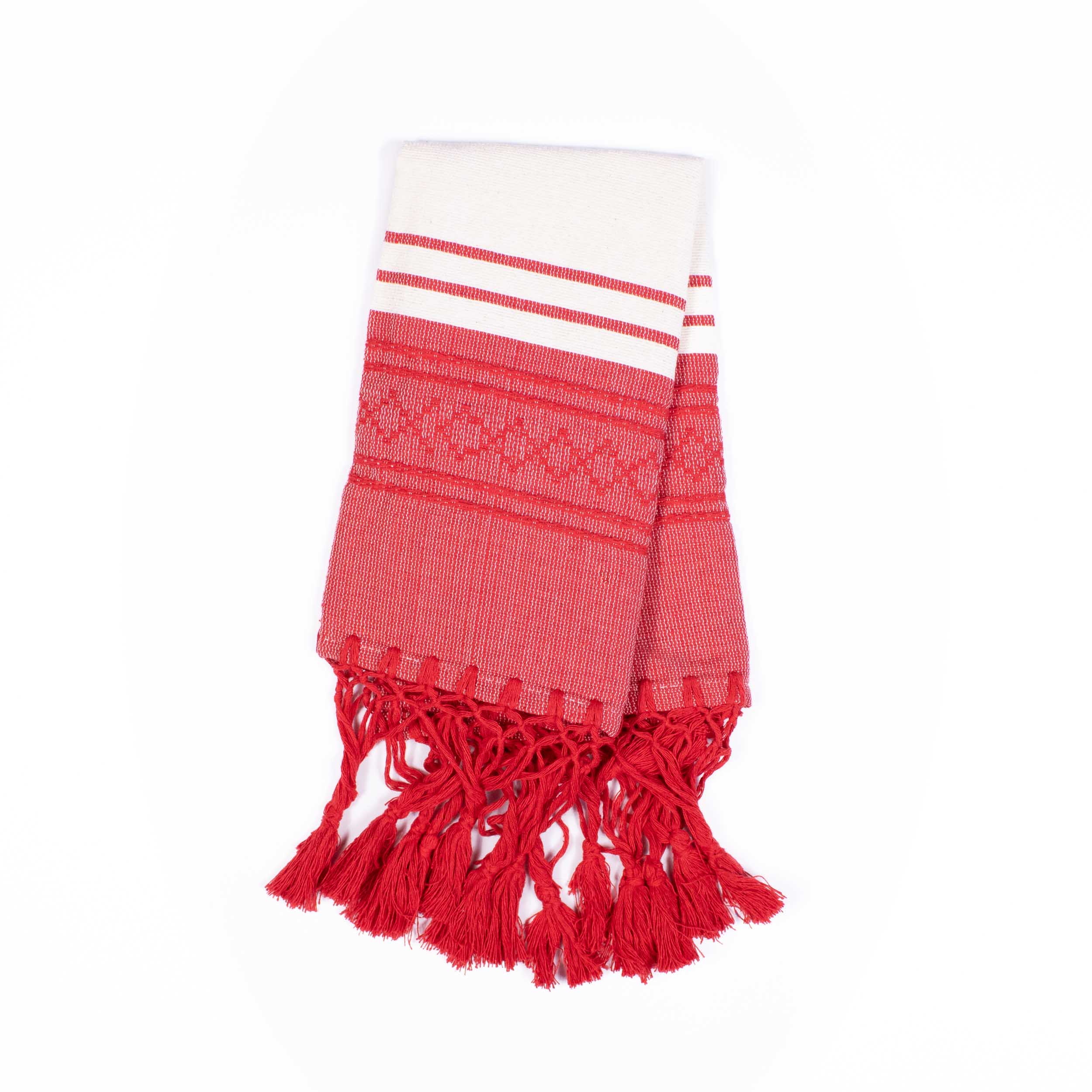 Pedal Loom Textured Tea Towels with Tassels
