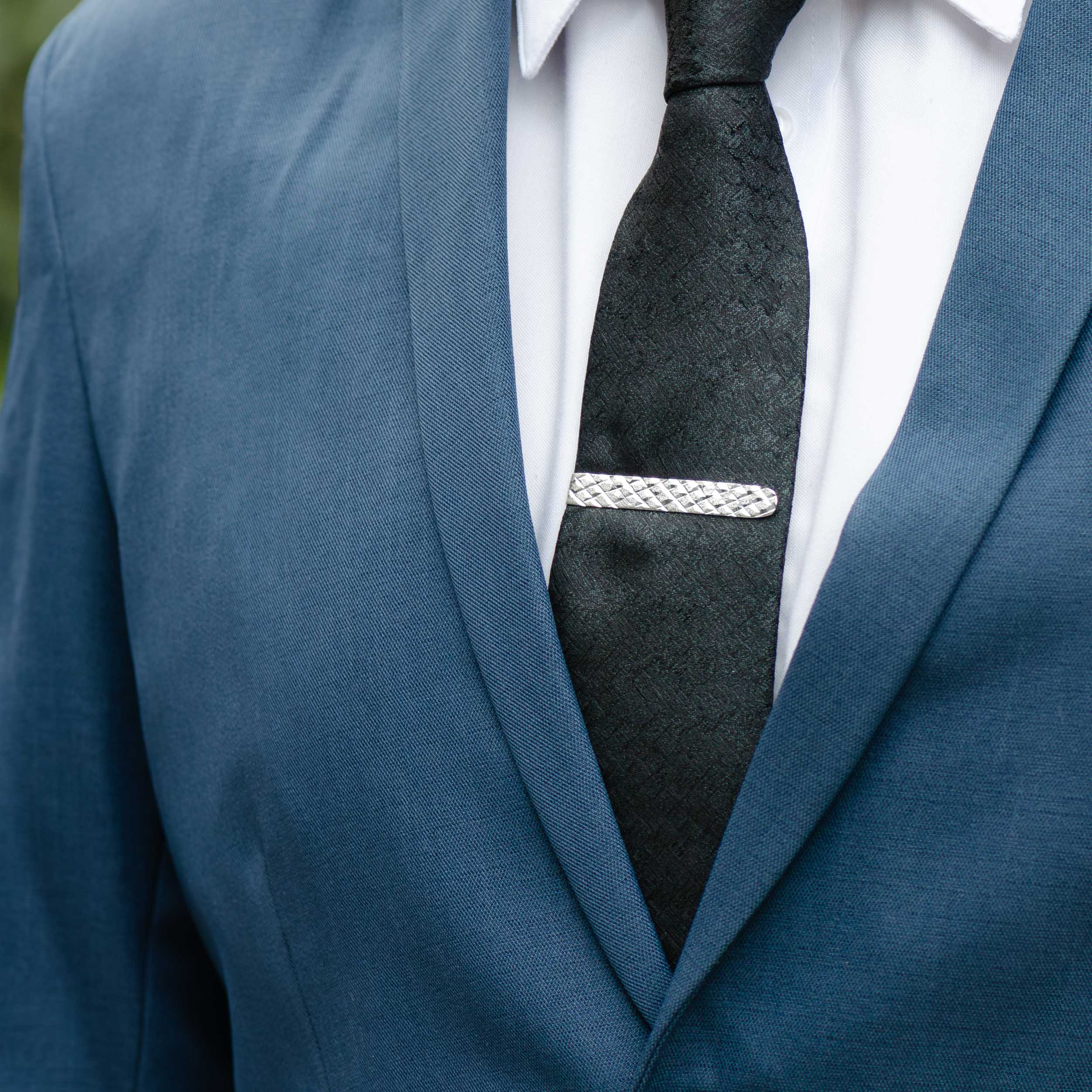 Sterling Silver Diamond Tie Clip