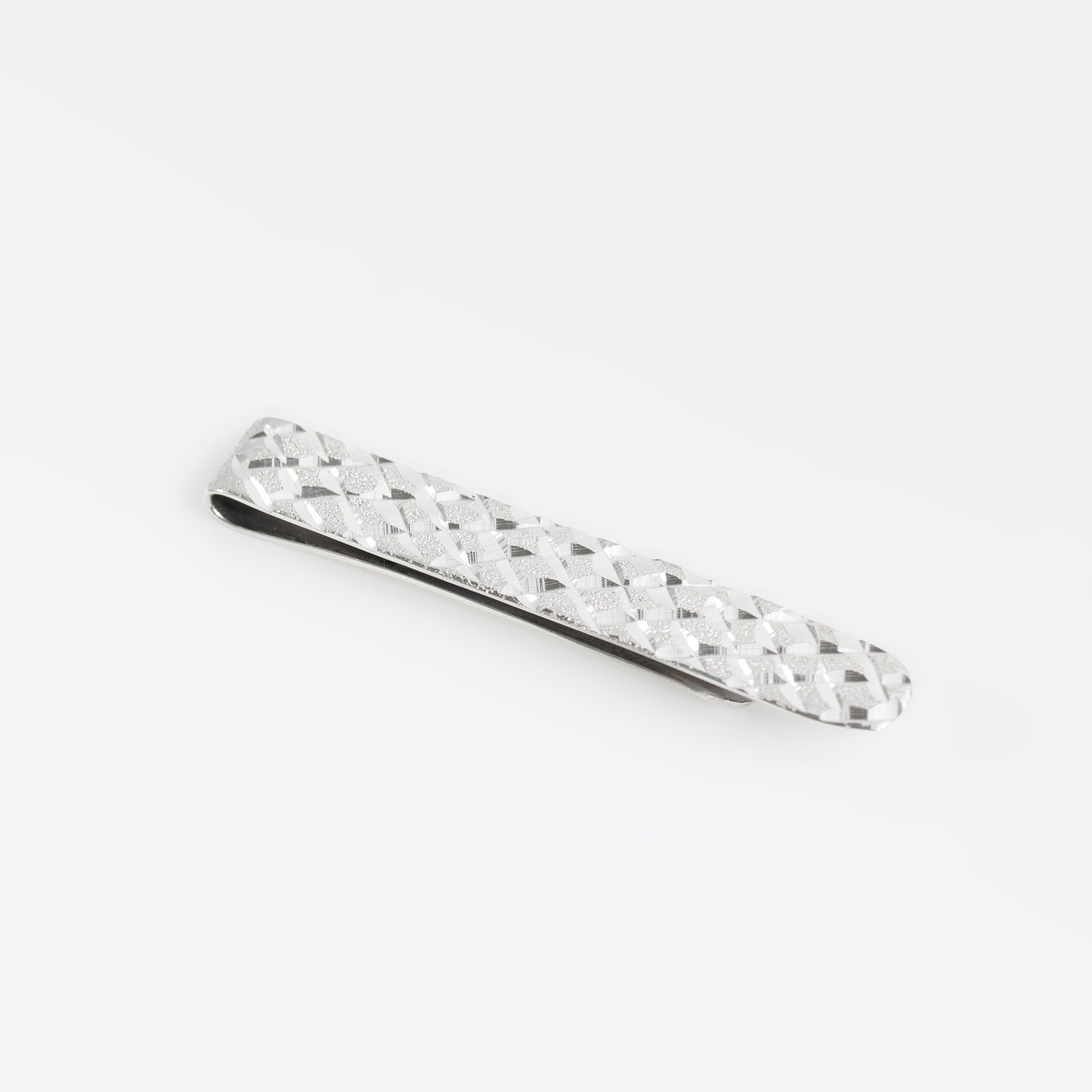 Sterling Silver Diamond Tie Clip