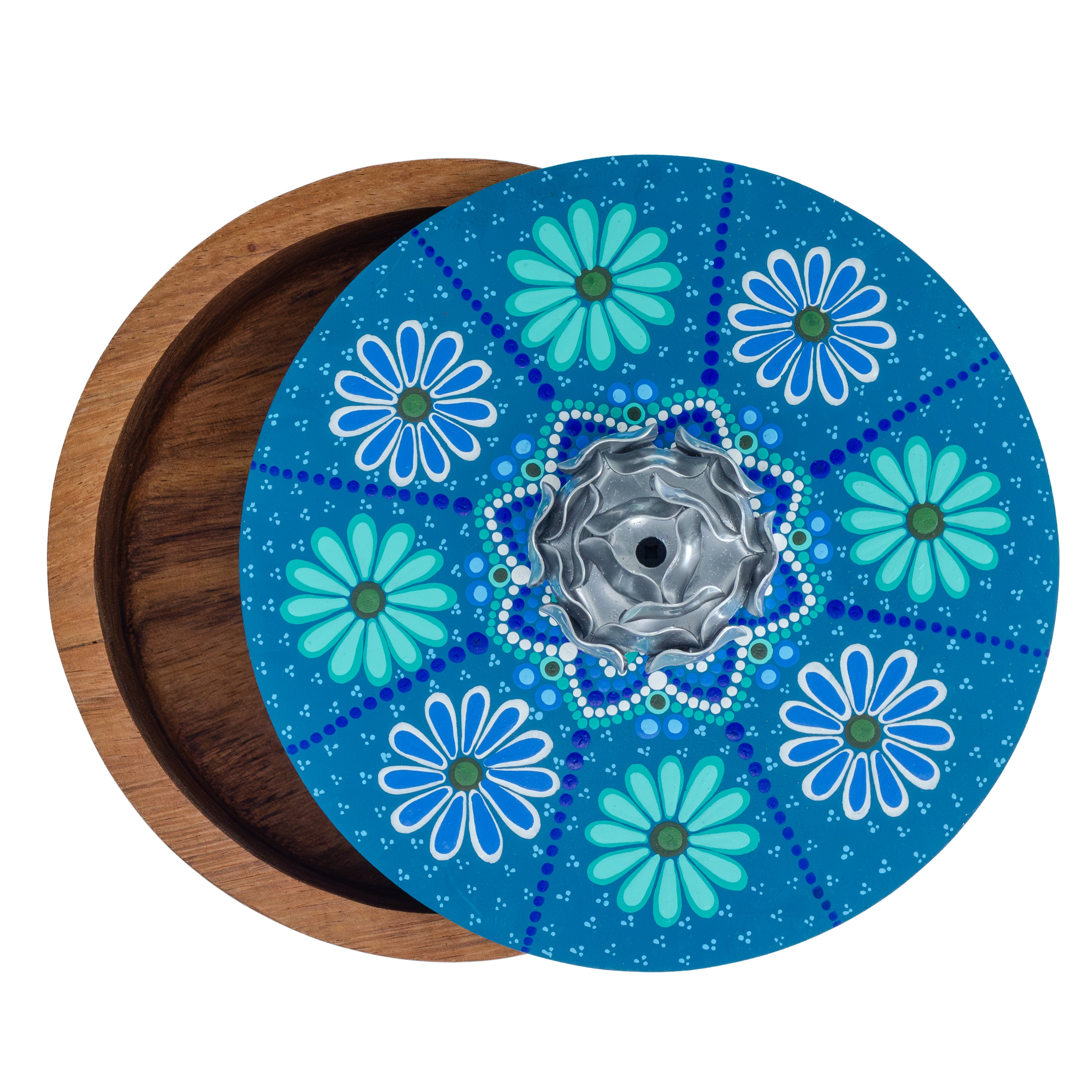 Hand-painted Parota Solid Wood Kitchen Tortillero/Basket