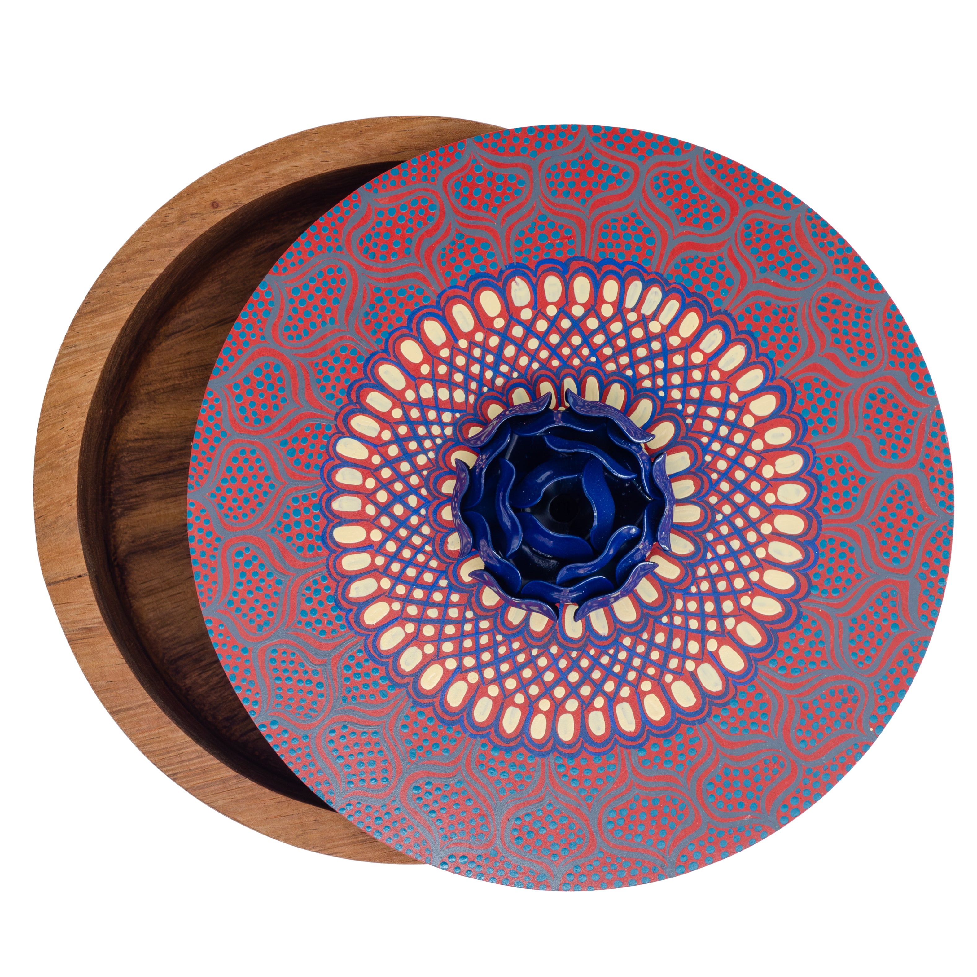 Hand-painted Parota Solid Wood Kitchen Tortillero/Basket