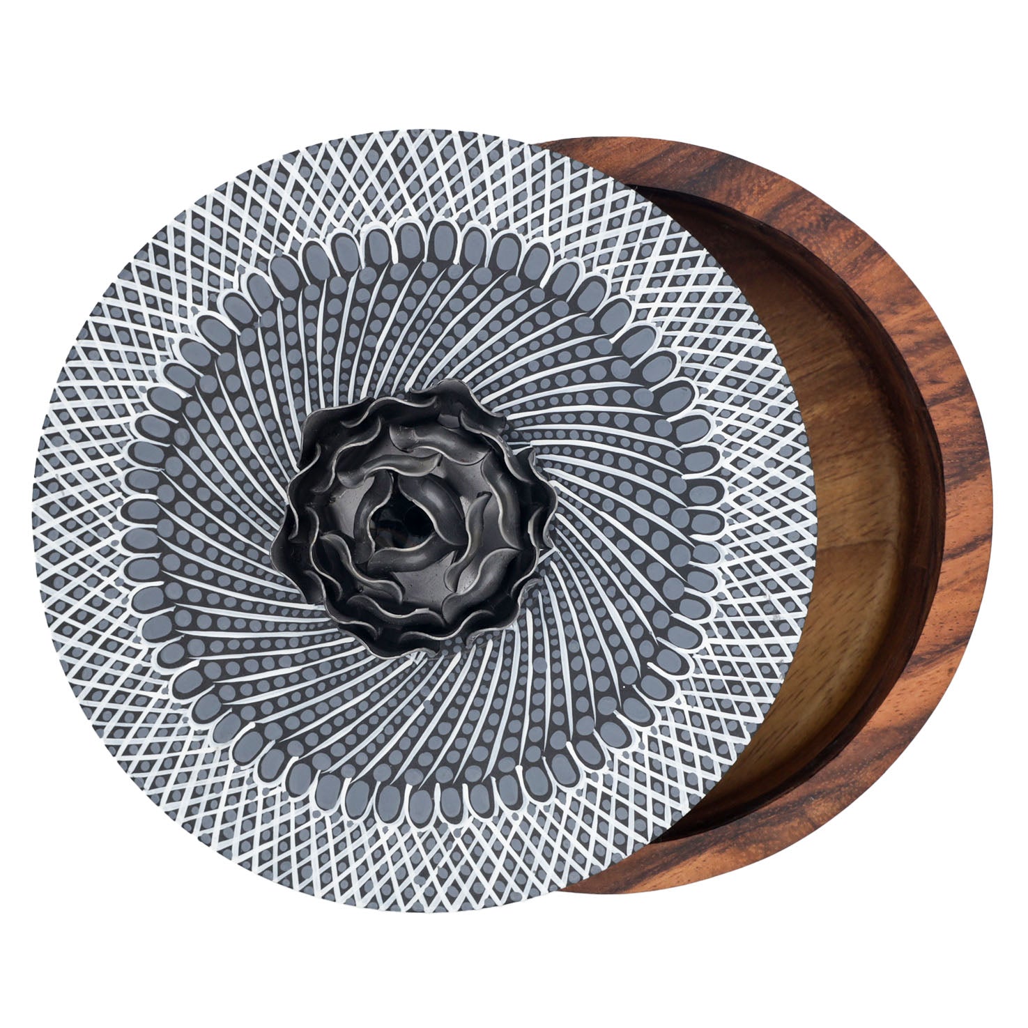 Hand-painted Parota Solid Wood Kitchen Tortillero/Basket