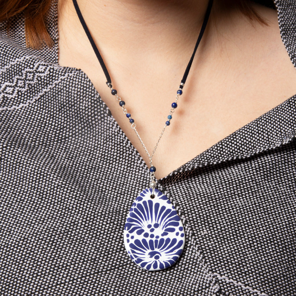Sterling Silver Teardrop Talavera Necklace