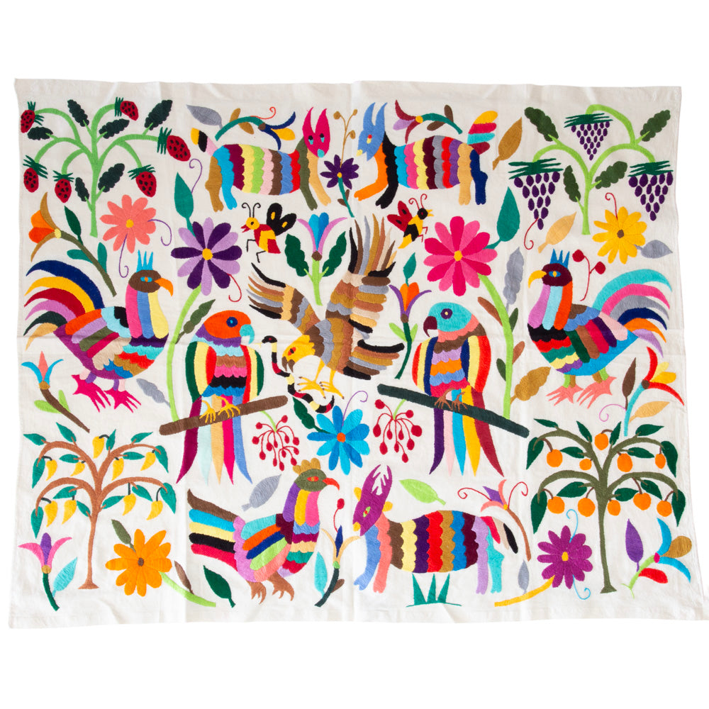Otomí Hand-Embroidered Tapestry