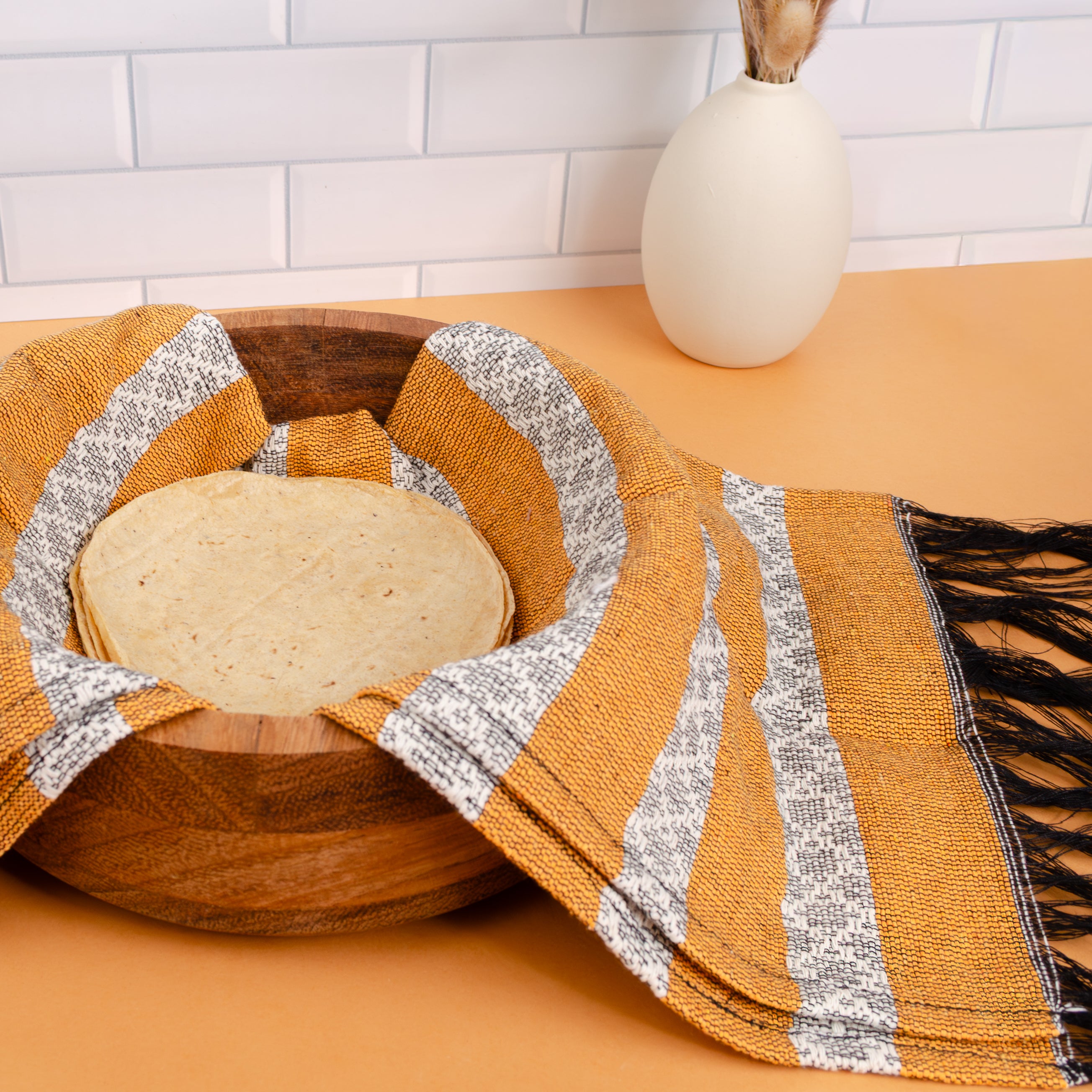 Pedal Loom Frayed Ends Tea Towel