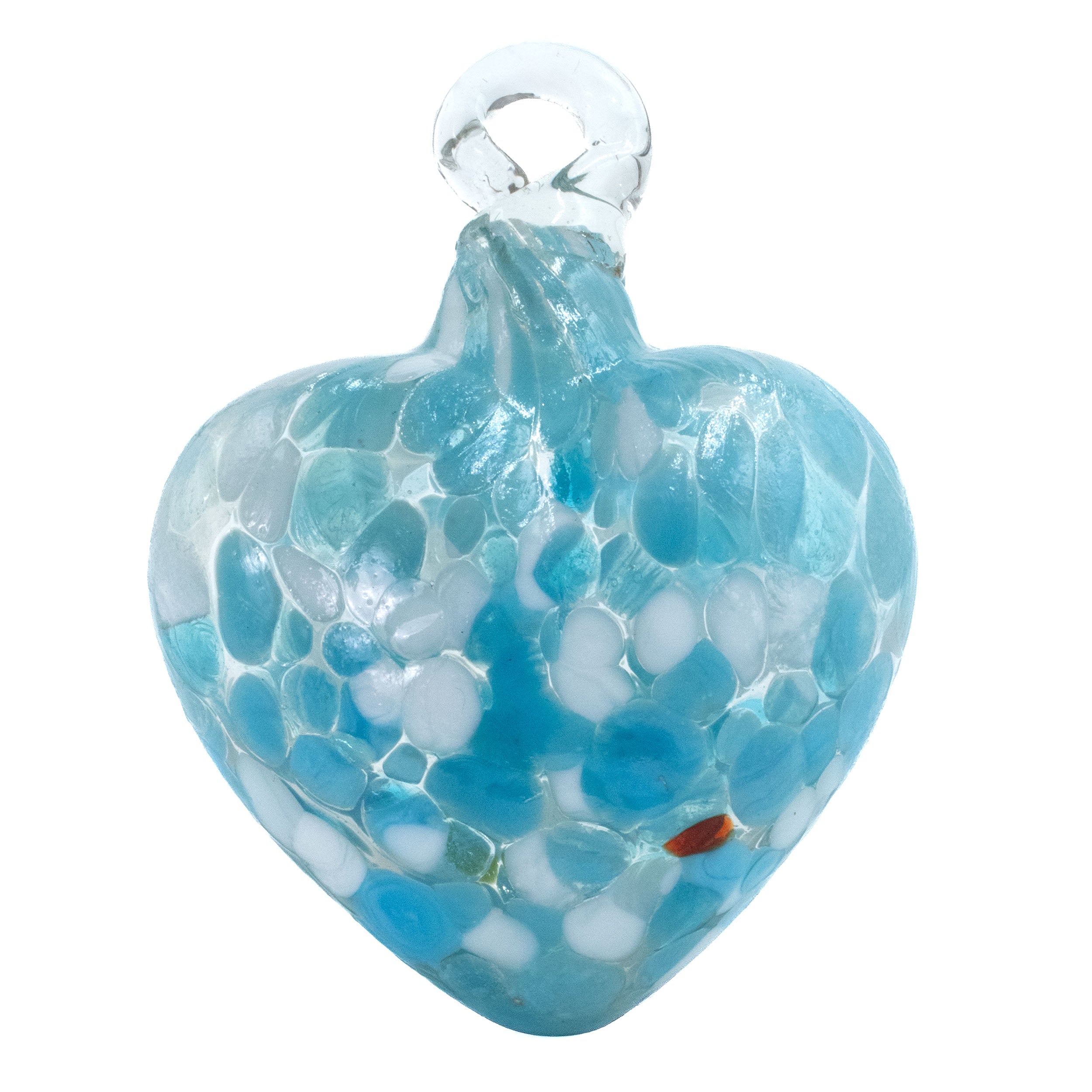 Tonalá Multicolor Blown Glass Hanging Heart Ornament