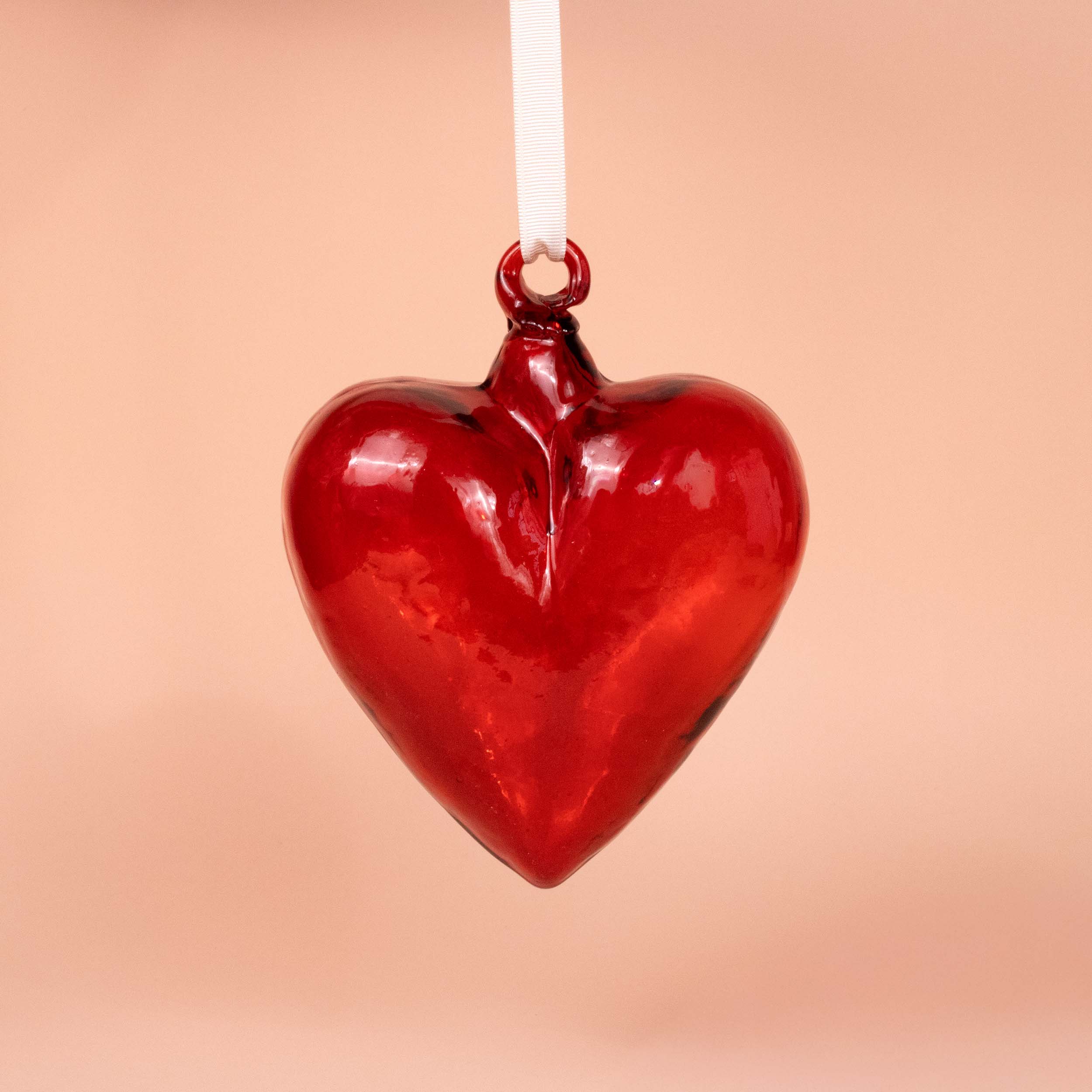 Tonalá Large Blown Glass Hanging Heart Ornament