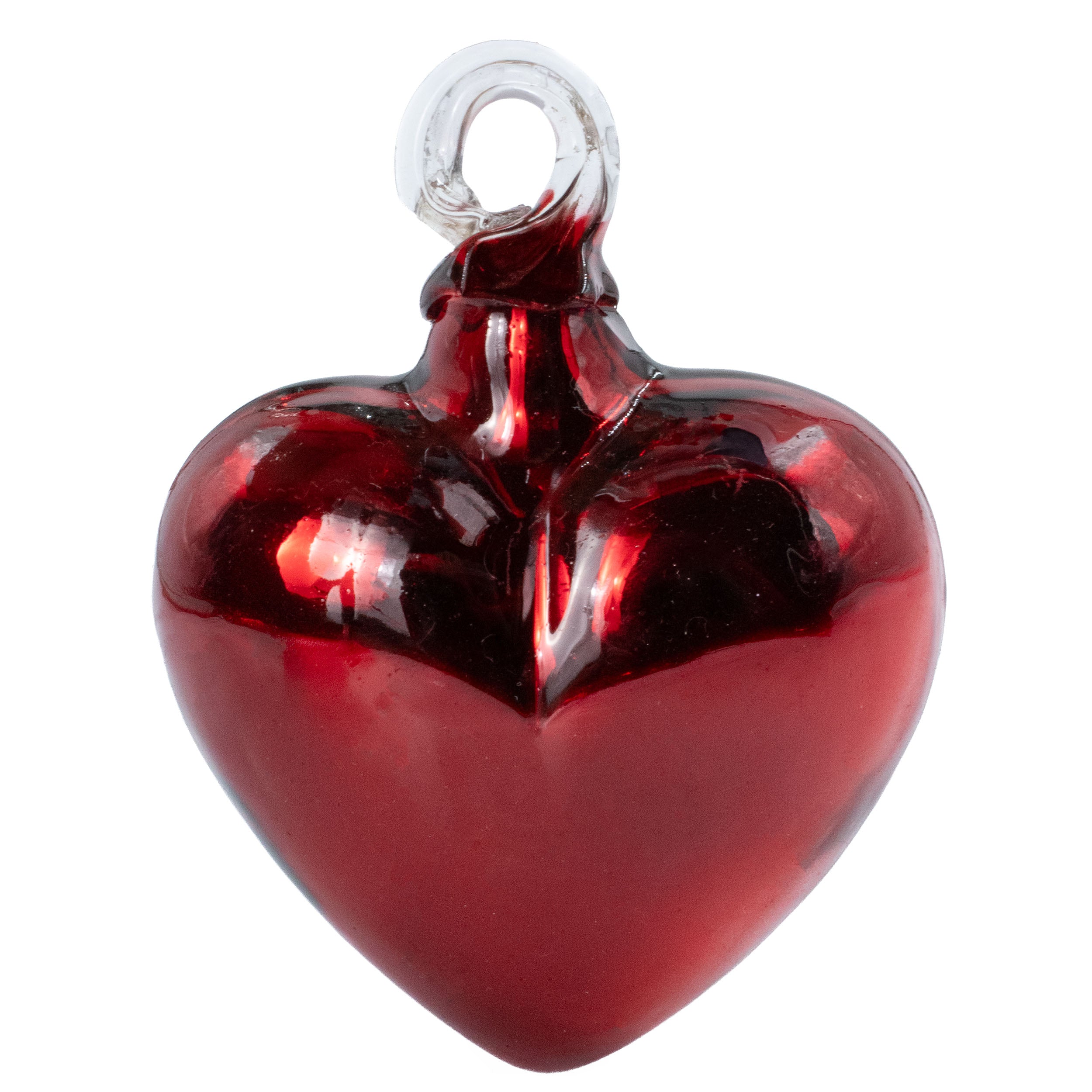 Tonalá Platinated Solid Blown Glass Hanging Heart Ornament