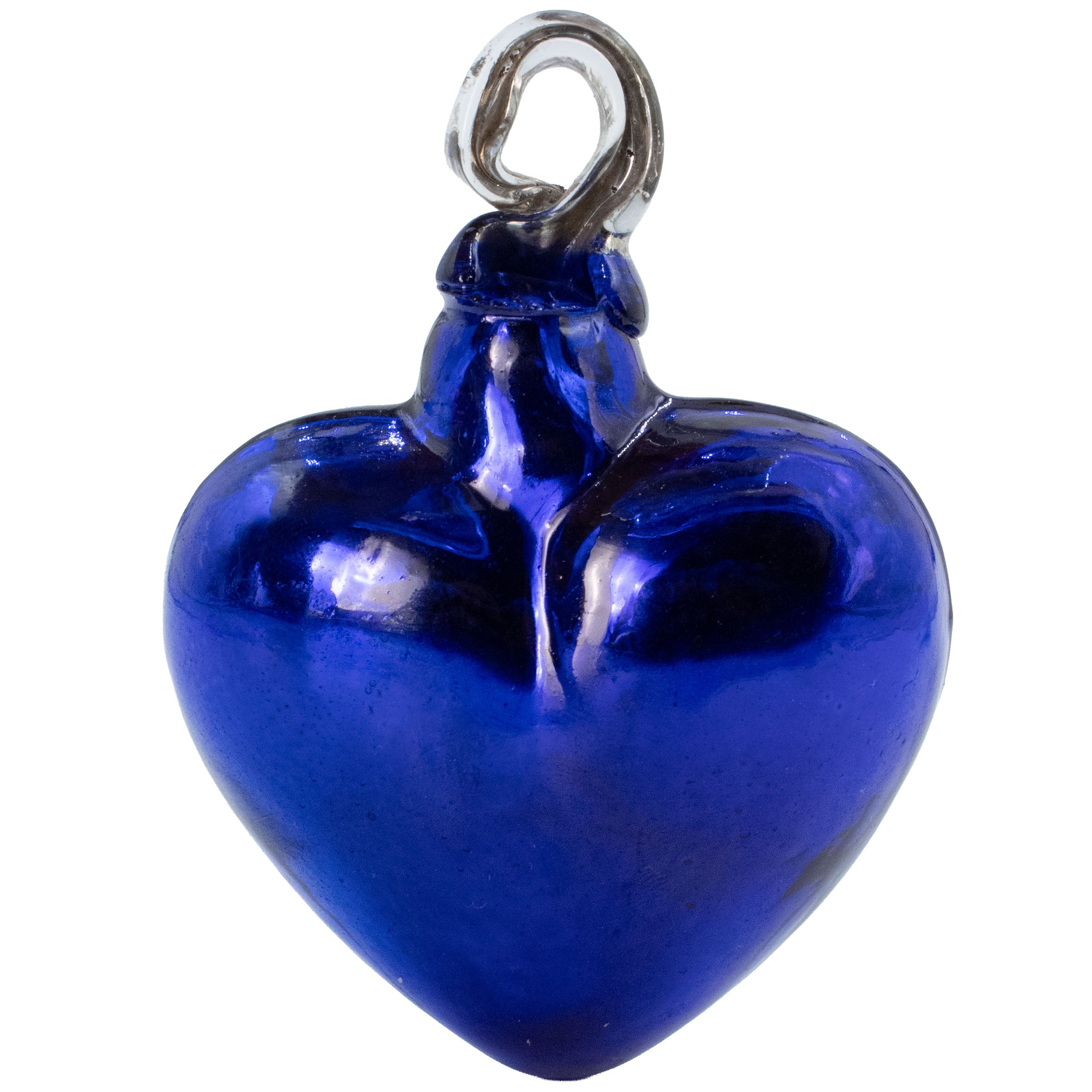 Tonalá Platinated Solid Blown Glass Hanging Heart Ornament