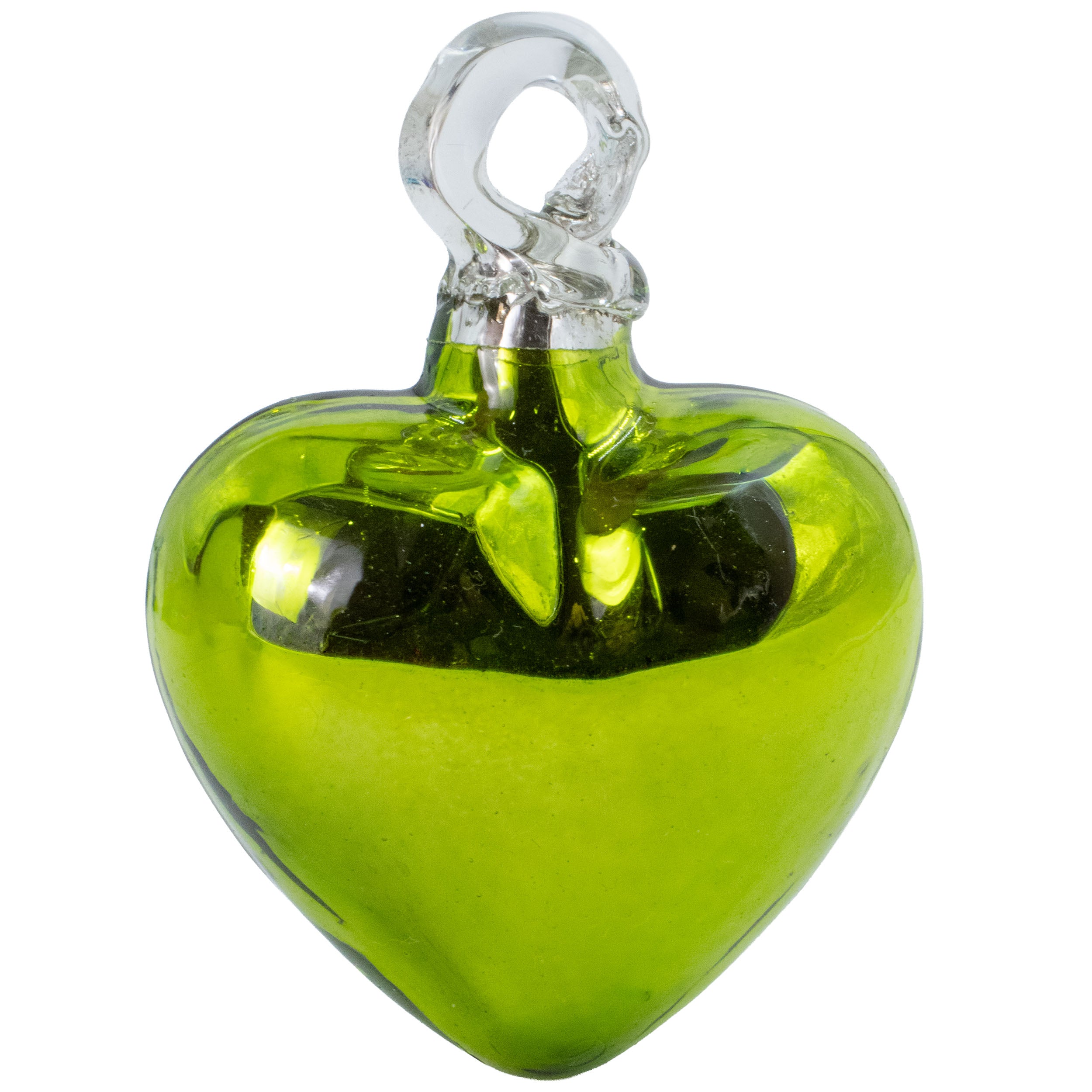 Tonalá Platinated Solid Blown Glass Hanging Heart Ornament