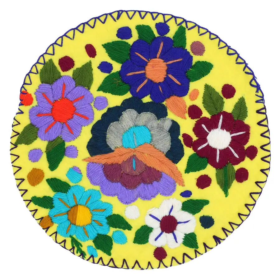 Hand Embroidered Floral Tortilla Warmer