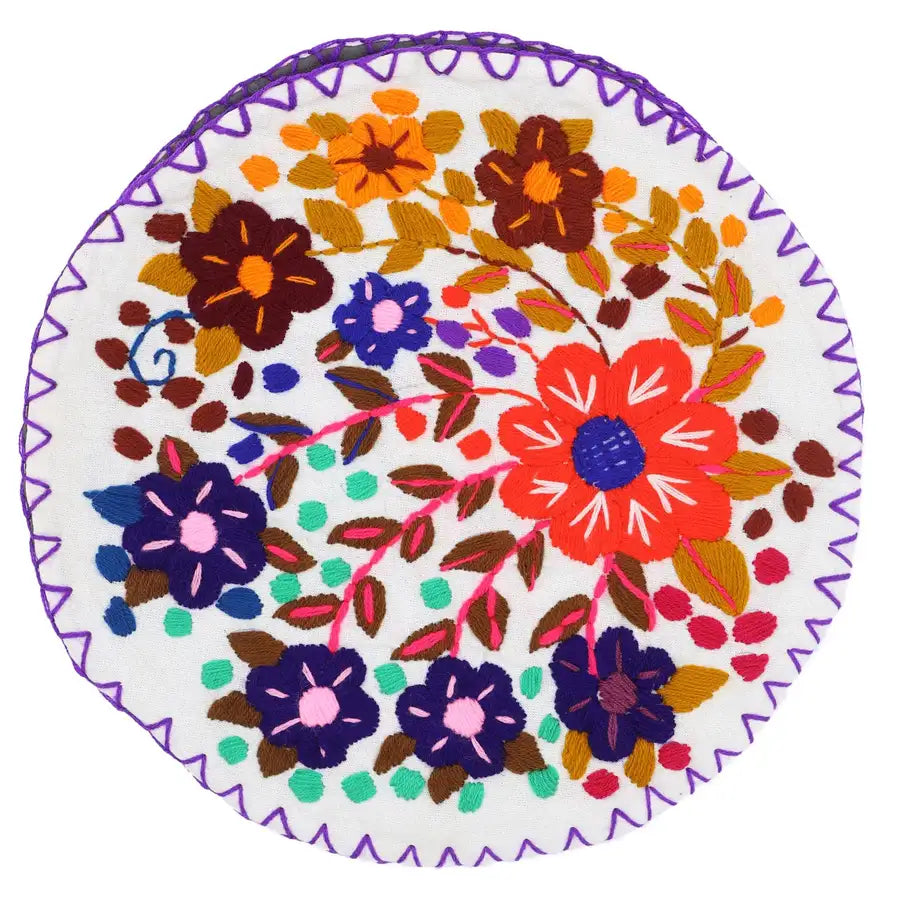 Hand Embroidered Floral Tortilla Warmer