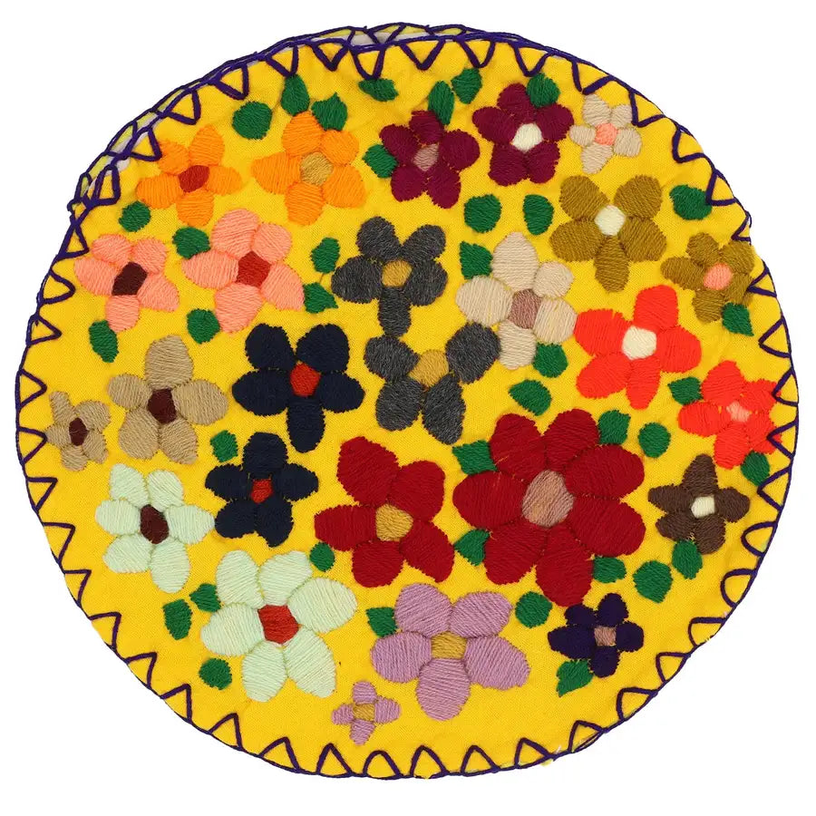 Hand Embroidered Floral Tortilla Warmer