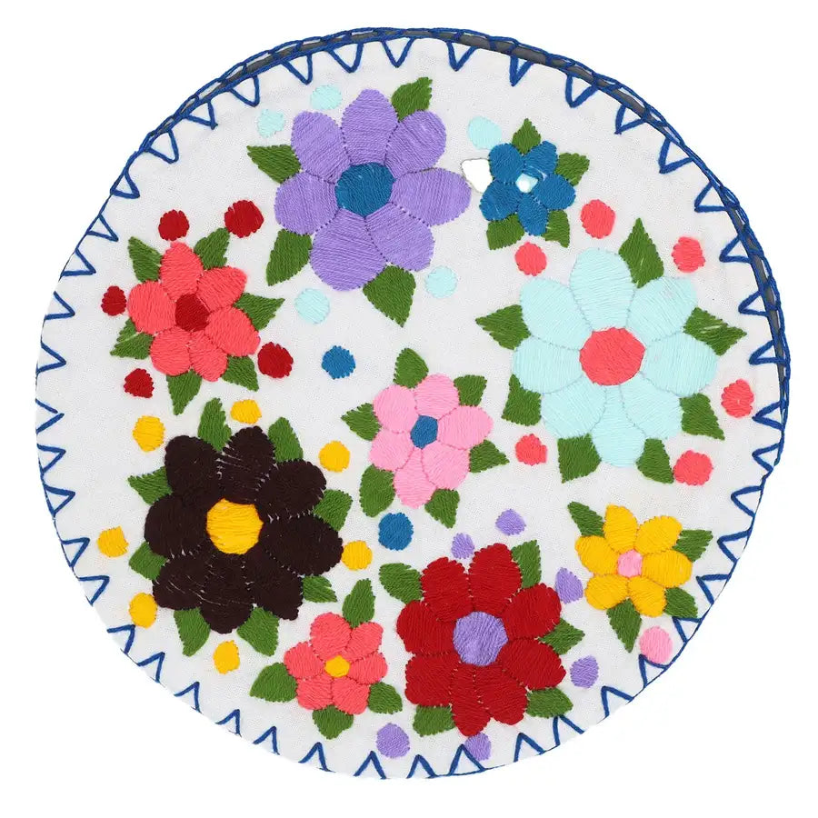 Hand Embroidered Floral Tortilla Warmer