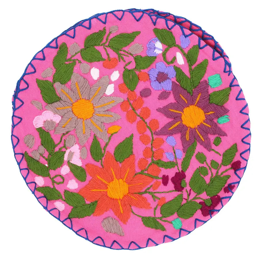 Hand Embroidered Floral Tortilla Warmer