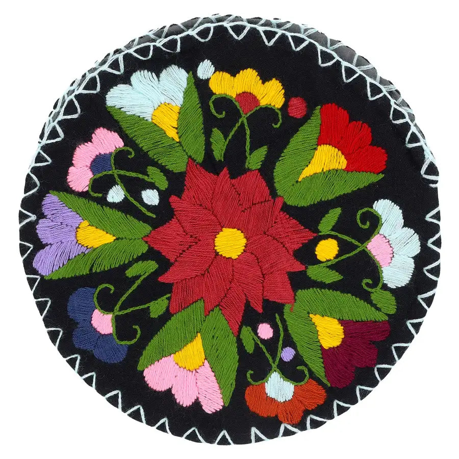Hand Embroidered Floral Tortilla Warmer