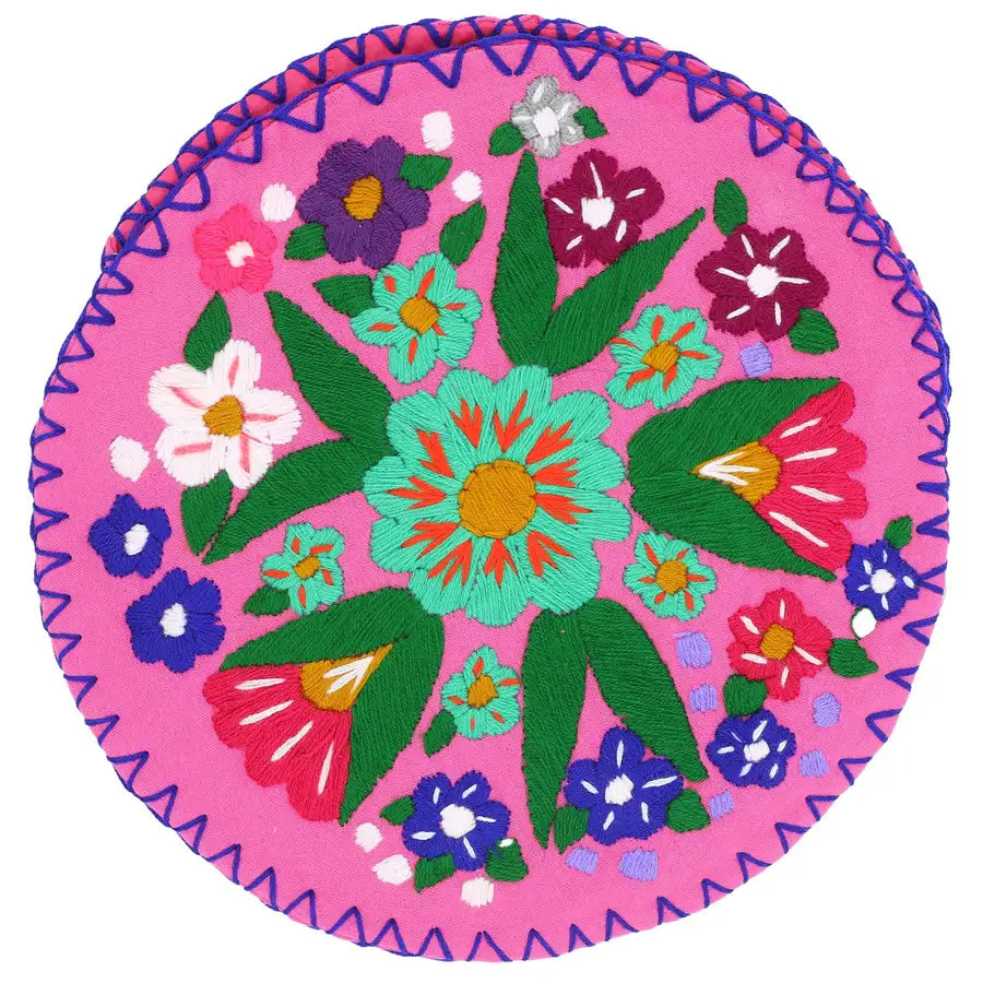 Hand Embroidered Floral Tortilla Warmer