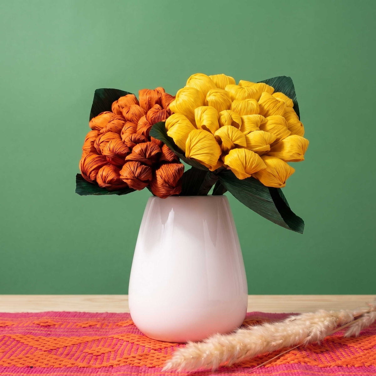 Totomoxtle Cornhusk Button Flower