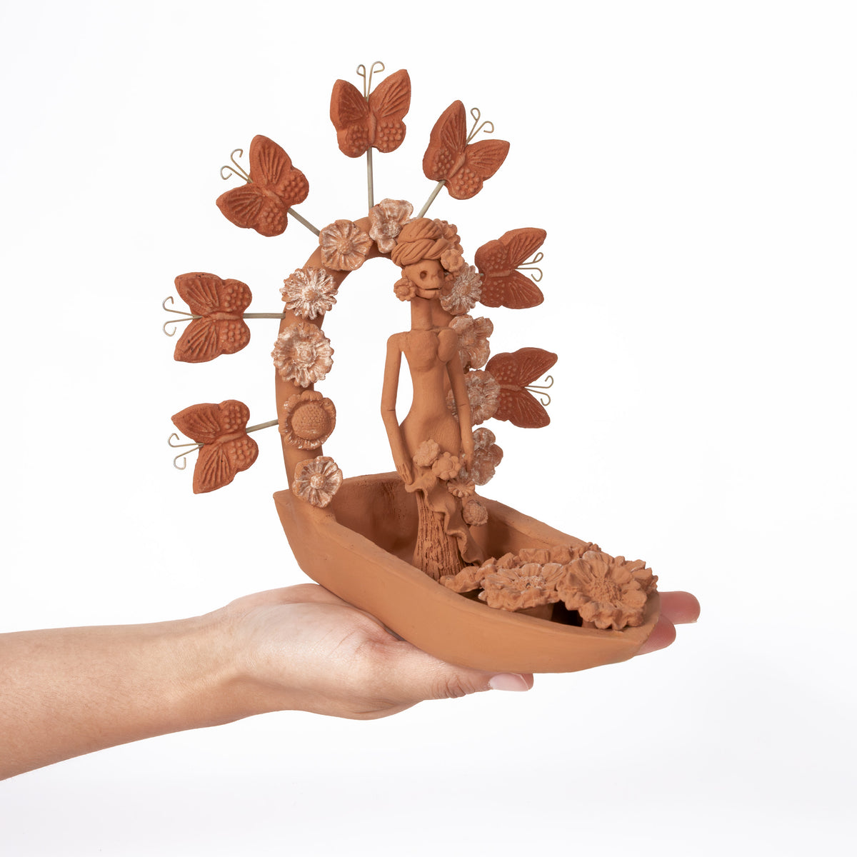 Catrina Clay Trajineras Sculptures