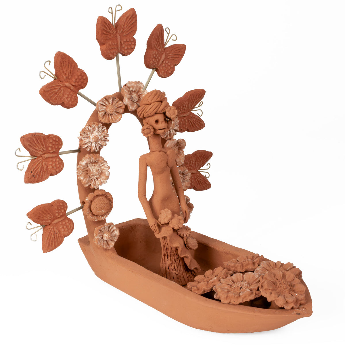 Catrina Clay Trajineras Sculptures
