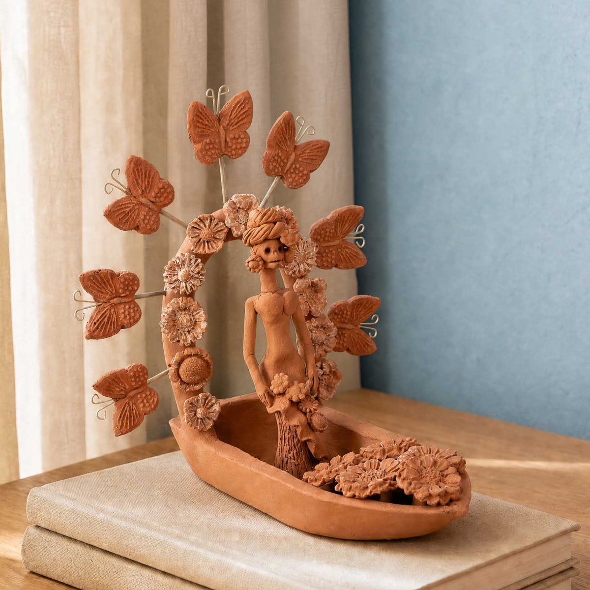 Catrina Clay Trajineras Sculptures