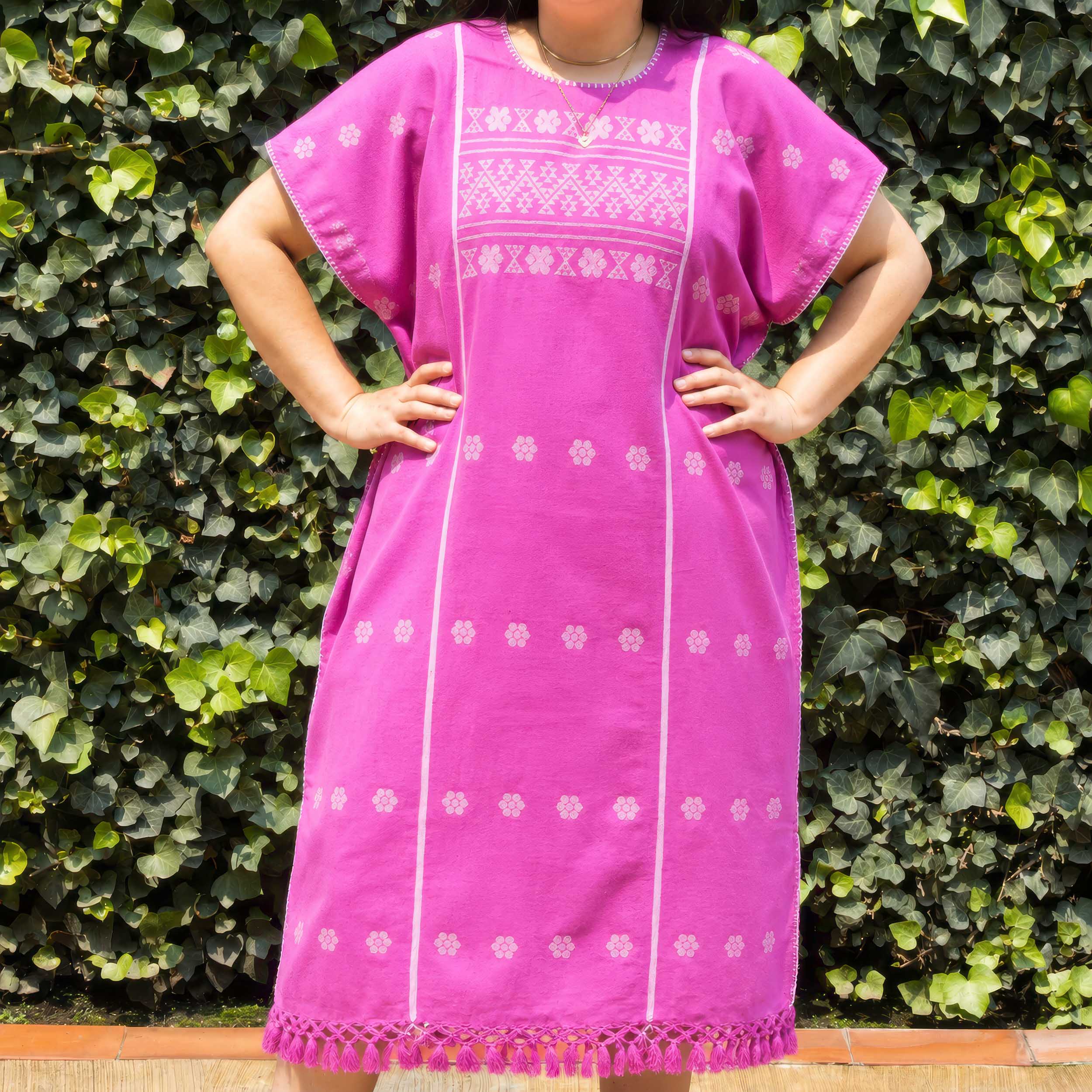 Trenzado Long Huipil de Telar Dress