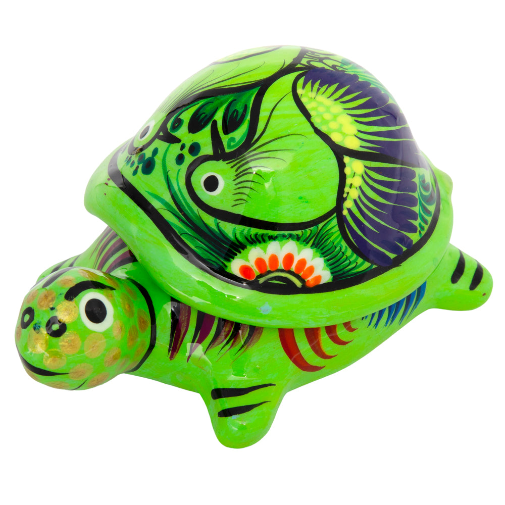 Hand-Painted Xalitla Turtle Clay Trinket/Jewelry Box