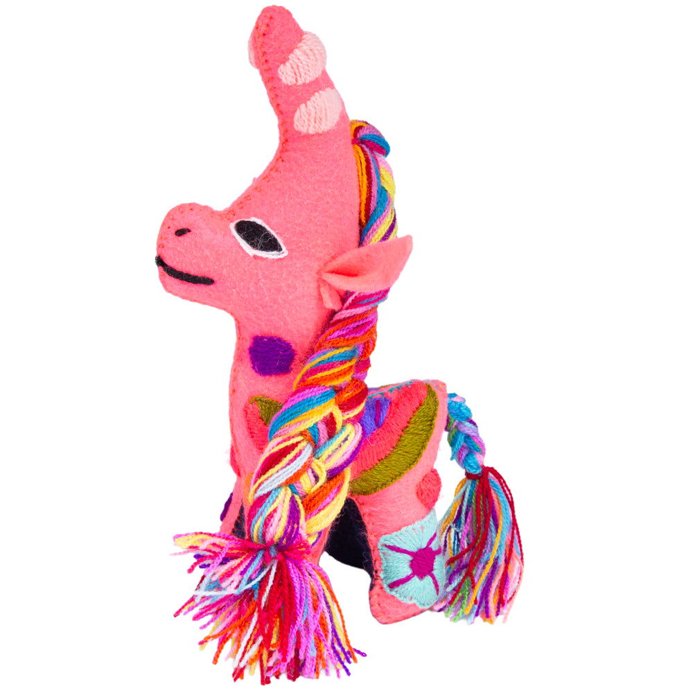 Unicorn Hand-Embroidered Stuffed Animal