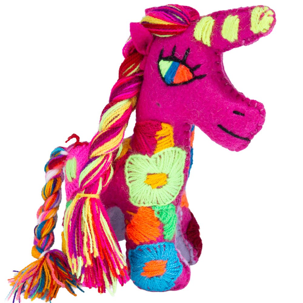 Unicorn Hand-Embroidered Stuffed Animal