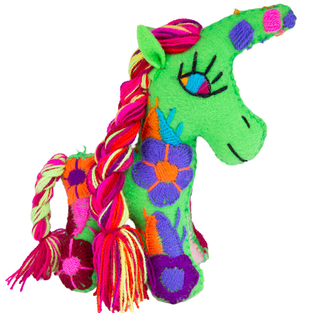 Unicorn Hand-Embroidered Stuffed Animal