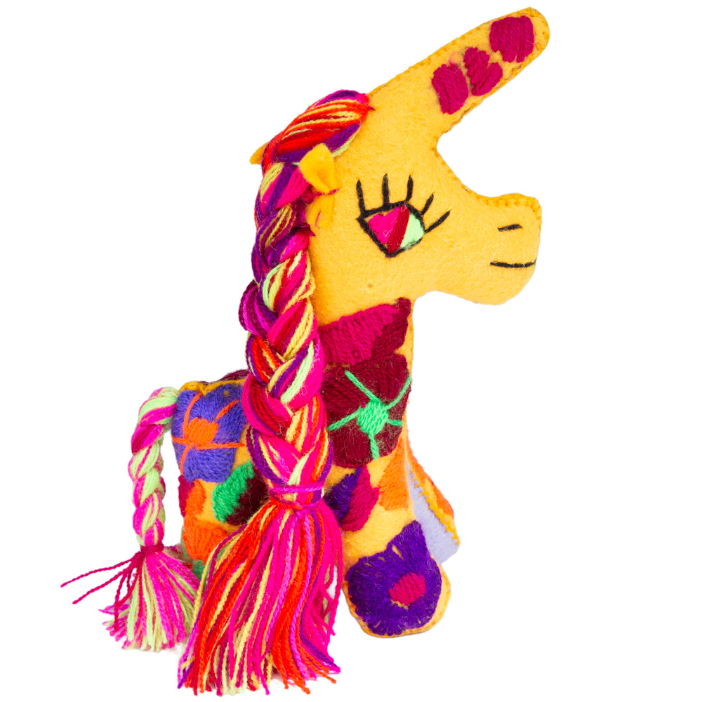 Unicorn Hand-Embroidered Stuffed Animal
