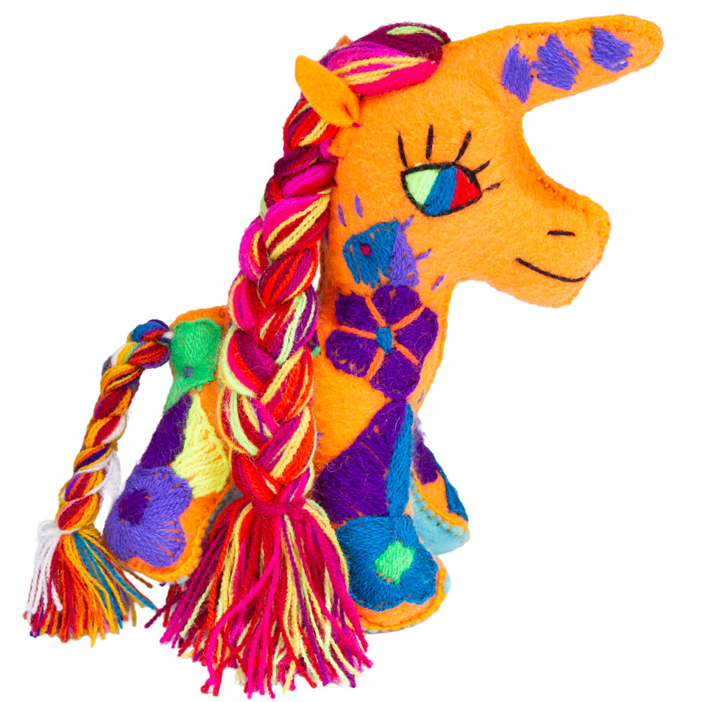 Unicorn Hand-Embroidered Stuffed Animal