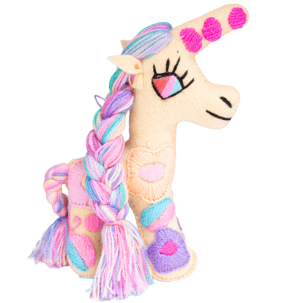 Unicorn Hand-Embroidered Stuffed Animal