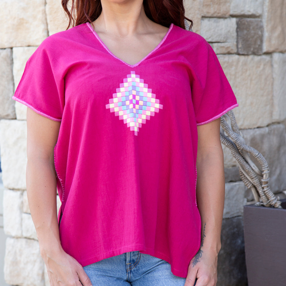 Ch'ol Modern V-Neck Huipil Blouse