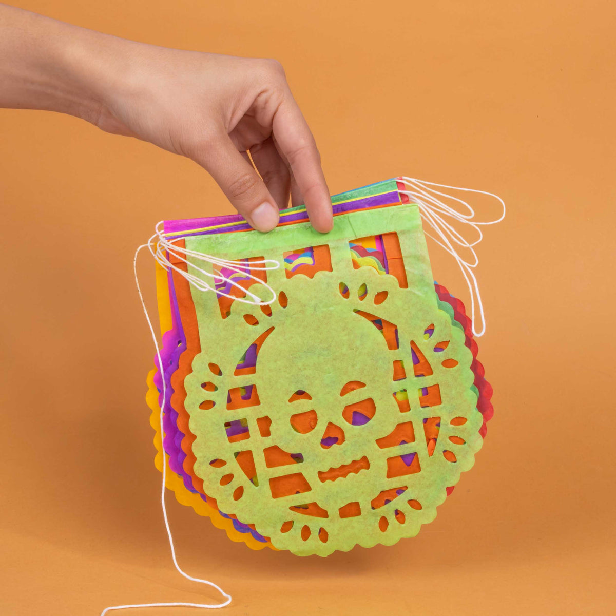 Dia De Muertos Circle Papel Picado Banner