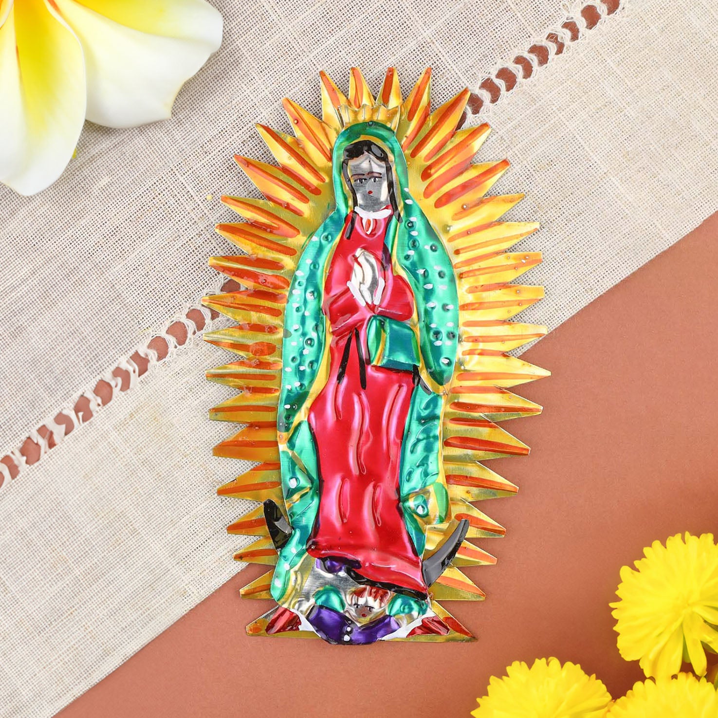 Virgen de Guadalupe Tin Art Ornament