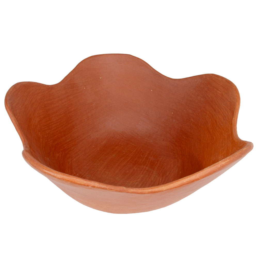 Barro Rojo Terracotta Wavy Scalloped Bowl