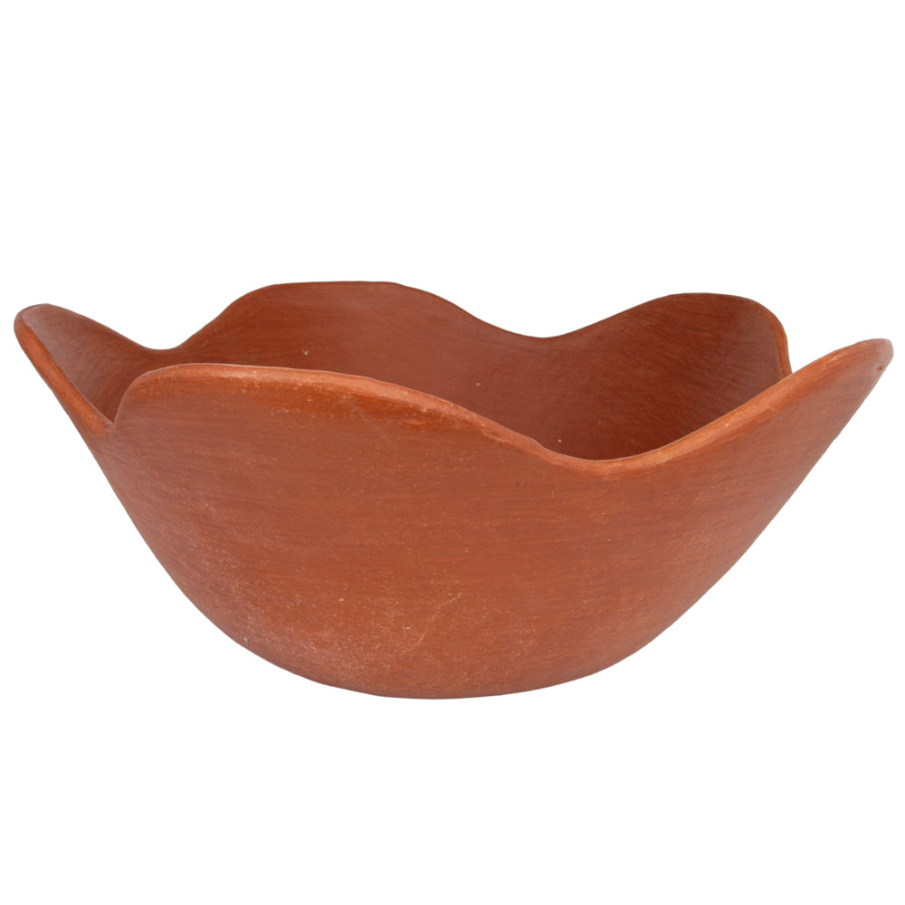 Barro Rojo Terracotta Wavy Scalloped Bowl