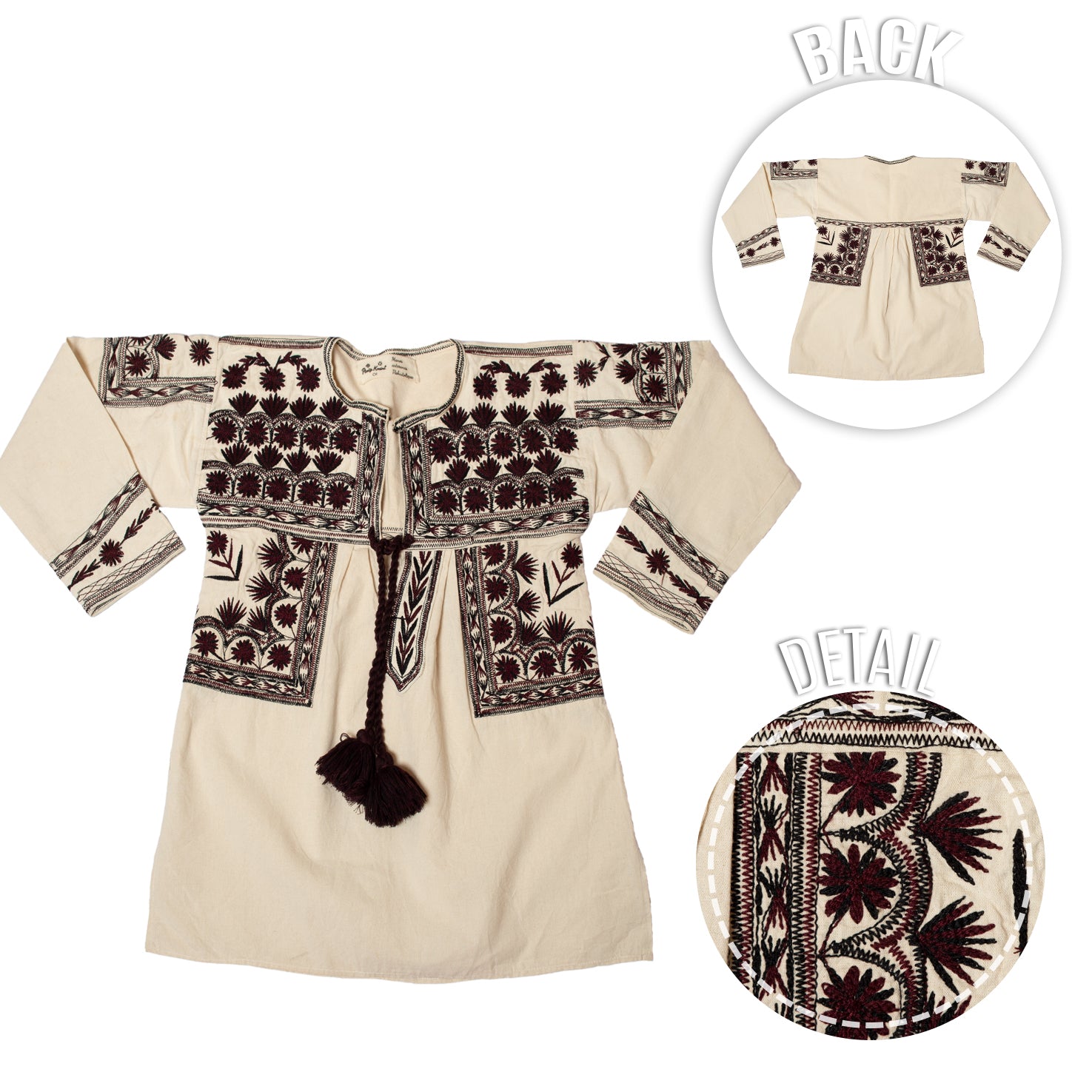 Xuuxy Embroidered 3/4 Sleeve Blouse