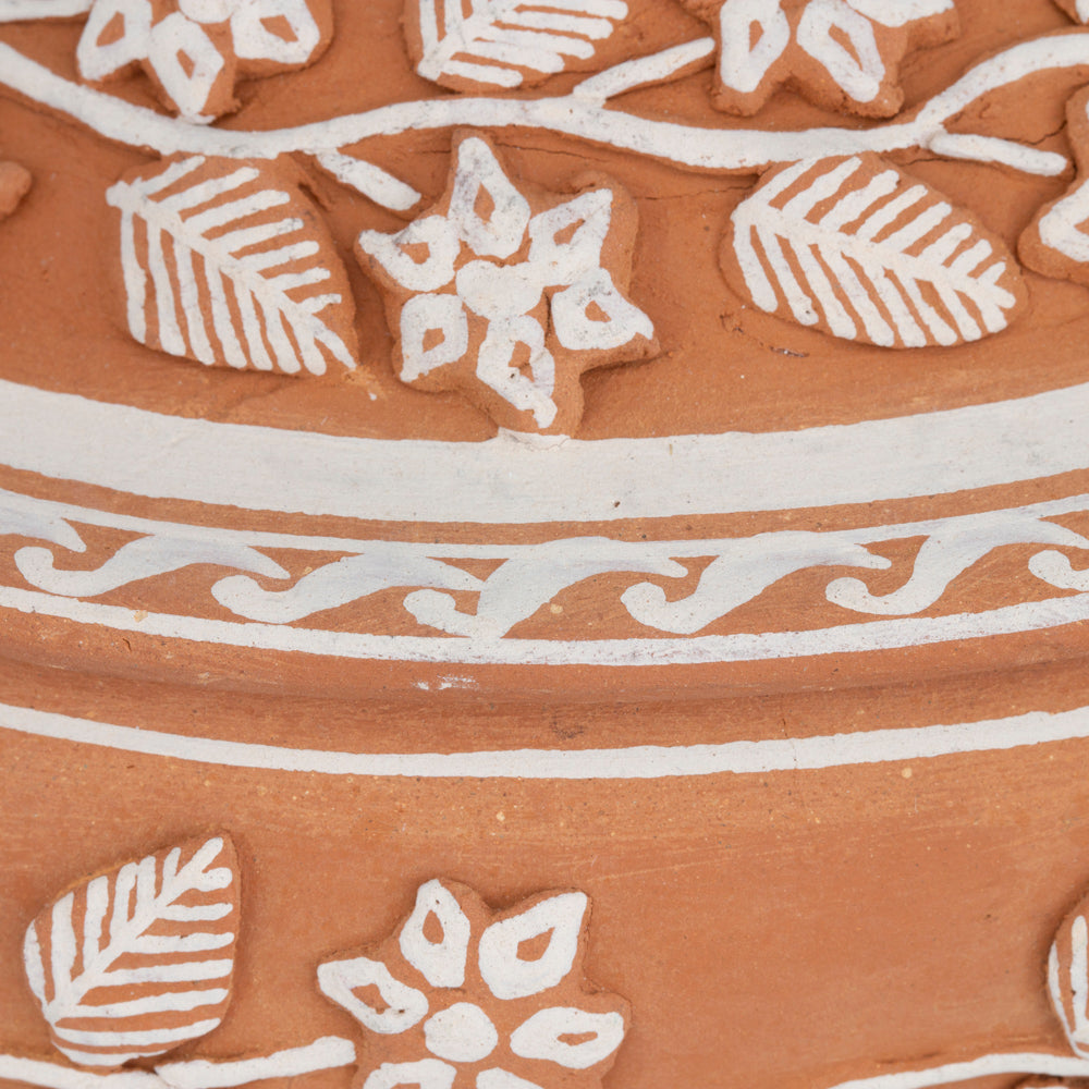 Patamban Hand-Painted Tortilla Holder with Flower Top